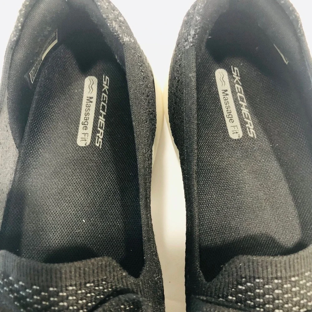 Skechers‎ Womens 9.5 Sneaker Shoes  Massage Fit Lite Black Mesh Lightweight